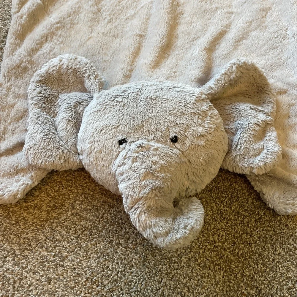 Pottery Barn Kids Gray Elephant Security Blanket Lovey‎ Plush Baby Playmat